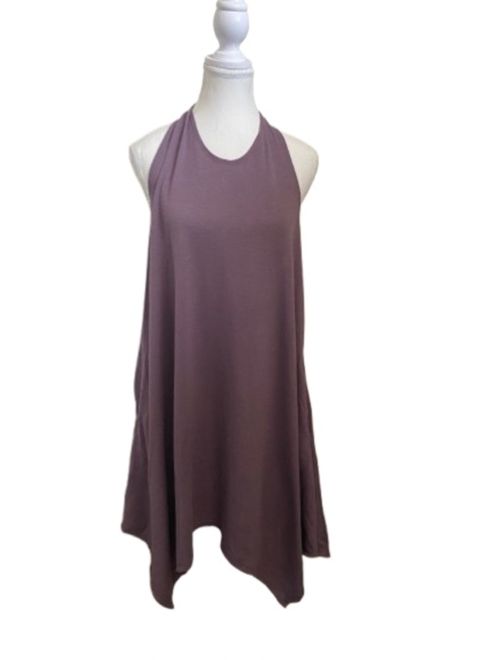 Three Bird Nest Mauve Asymmetrical Halter Dress • Size S